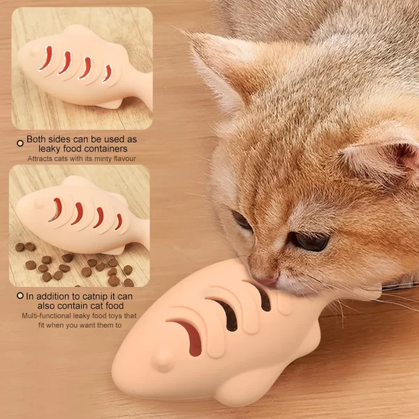 Interactive Cat Toy for Indoor Cats Food Dispenser Feeder Blue Treat & Catnip Stuffer Fun Engaging Pet Play - Image 6