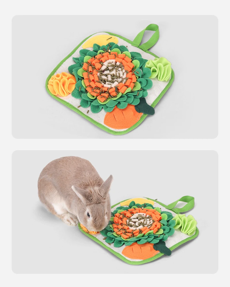 Pet Sniffing Mat Rabbit Feeding Mat Hamster Sniffing Training Toy Foraging Blanket Emotional Relief Slow Eating Pad - Image 5