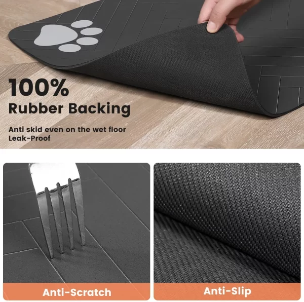 Pet Feeding Mat-Absorbent Pet Placemat for Food and Water Bowl, with Waterproof Rubber Backing, Quick Dry Water Mat for Dog Cat - Image 5