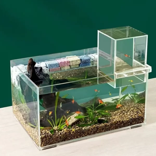 Landscaping Negative Pressure Fish Tank Easy to Install Unique Acrylic Suspended Fish Tank Eye-catching - Image 4