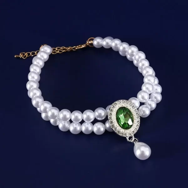 Pet Accessories Double Layer Pearl Pet Necklace Sweet Flower Pendant Cat Neck Chain Adjustable Pet Pearl Collar For Cats Puppy - Image 8