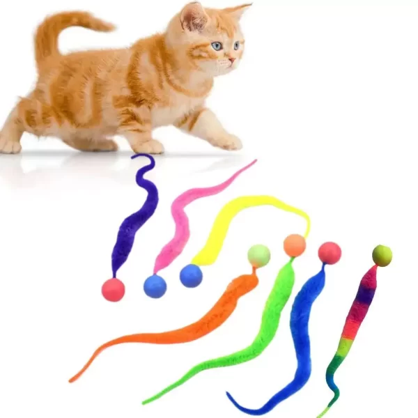 Cat Interactive Toys Tickle Cat Colorful Bouncing Ball Pet Supplies Puzzle Teasing Indoor Cat Worm Caterpillar Elastic Toy