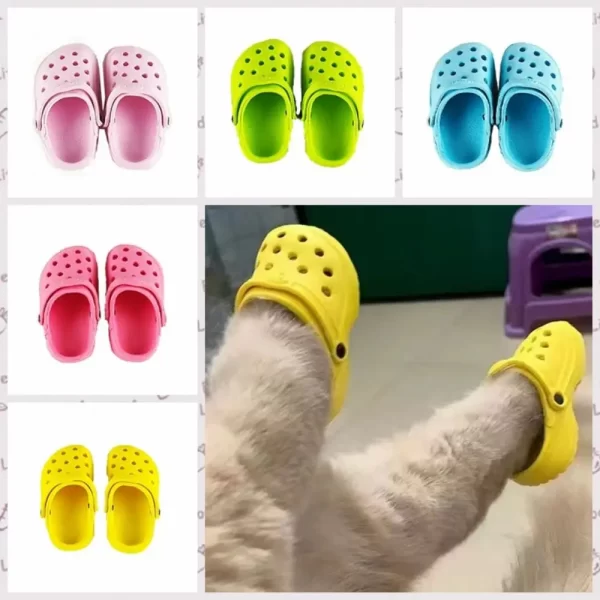 1 Pair Dog Accessories Non-slip Pet Sandals Comfortable Soft-soled Dog Hole Shoe EVA Wear-resistant Dog Rain Boots for Cats - Image 4