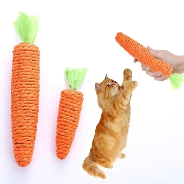 Carrot pet cat toys, paper rope chew toys, built-in bells, cute small animals, pet toys wholesale, pet products, cat toys,catnip - Image 2
