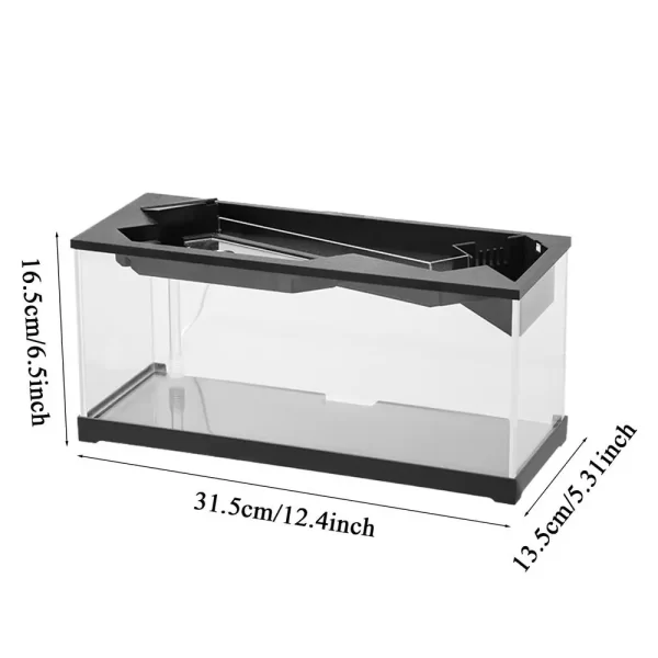 Small Fish Tank Acrylic Clear Desk Aquarium with Filter Fish Tank Starter Kits with Air Pump for Tabletop Living Room Studio Dec - Image 7
