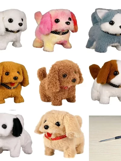 Realistic Plush Simulation Smart Dog Called Walking Plush Toy Electric Plush Robot Dog Toddler Toy Christmas GiftElectric Pet Pu