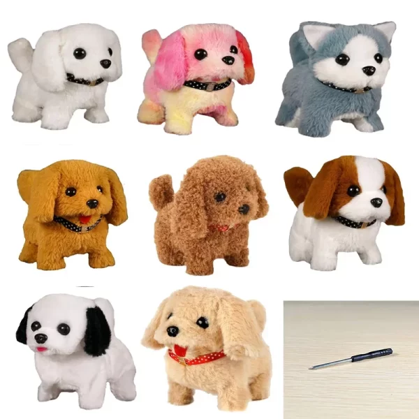 Realistic Plush Simulation Smart Dog Called Walking Plush Toy Electric Plush Robot Dog Toddler Toy Christmas GiftElectric Pet Pu