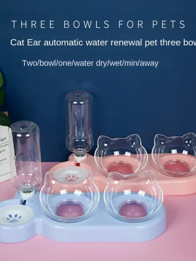 Pet SuppliesElevated Bowls for Cats and DogsDurable Double Cat and Dog Bowl FeedersElevated Cat Feeding and Drinking Supplies