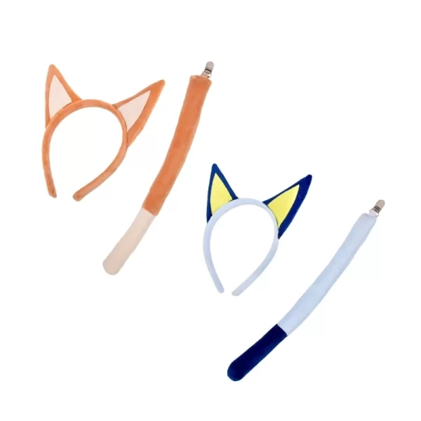Animal Theme Dog Ear Headband and Tail Set for Kids Cosplay Costume Accessories DXAA