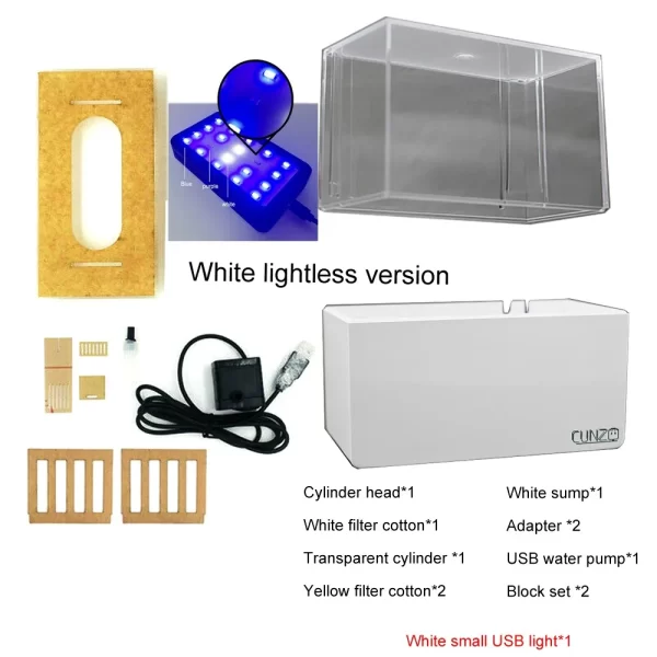 1.5L Mini Betta Fish Tank Aquarium Desktop Decorations Marine Aquaponic Fishes Bowl With Water Fliter USB Air Pump LED Light - Image 7