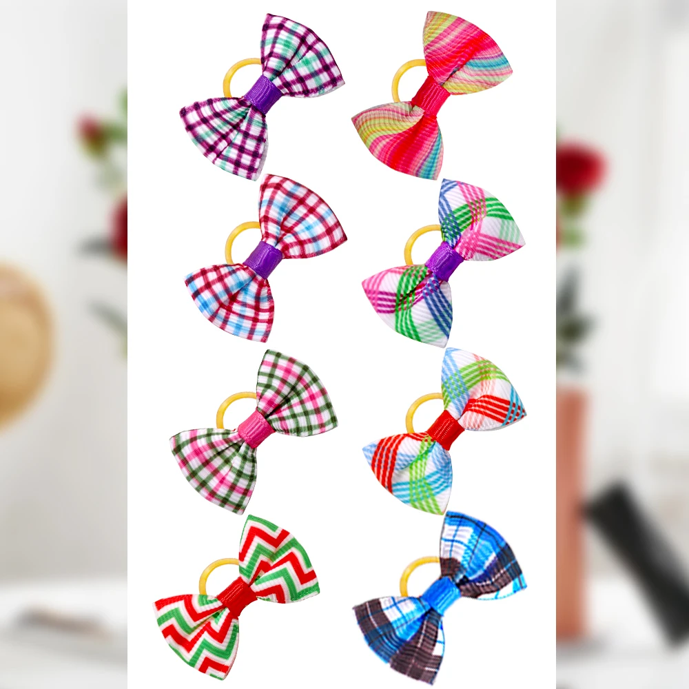 100pcs Pet Accessories Dog Hair bows Fashion Cute Dog Bows Rubber Bands Pet Hair Collar Decoration for Dog Accessories - Image 6