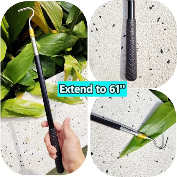 X07A 61inch Snake Hook Reptile Catcher Stick Pole,Snake Handling Tool Kit for Rattlesnakes Python Copperhead Removal Catching - Image 3