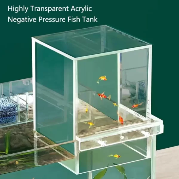 Landscaping Negative Pressure Fish Tank Easy to Install Unique Acrylic Suspended Fish Tank Eye-catching - Image 2