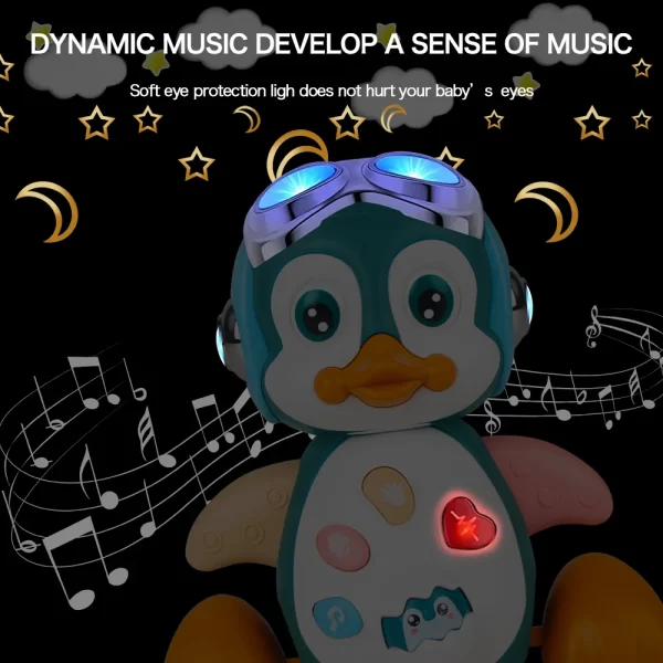 Baby Crawling Toys Musical Penguin Infant Moving Walking Dancing Toys with Light Toddler Interactive Development Tummy Time Gift - Image 3