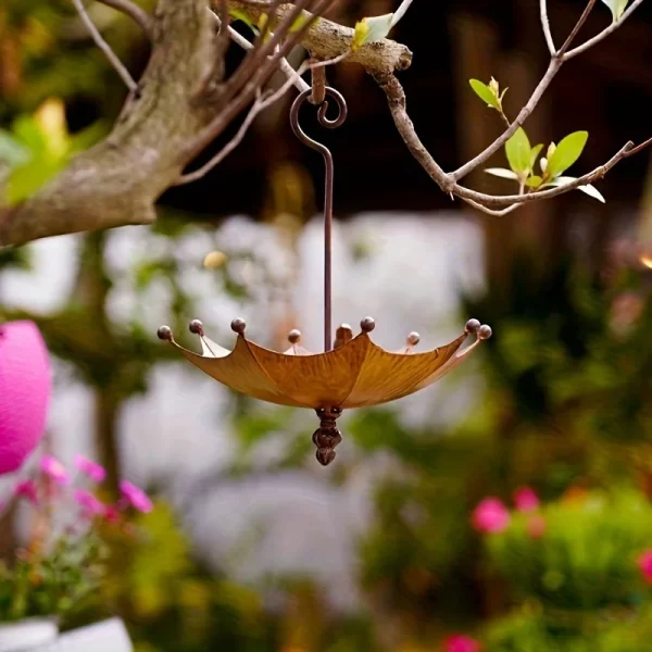 1 outdoor hanging bird feeder tray, bird bath, outdoor hummingbird feeder, metal tray, and water bowl - Image 6