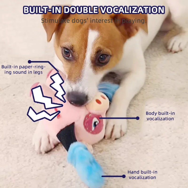 GiGwi Newest Pet Toys Cute Boxer Panda Series Sound Paper Molar Teeth Sounding Plush Washable Toy for Small Dog Puppy Pets Toy - Image 5