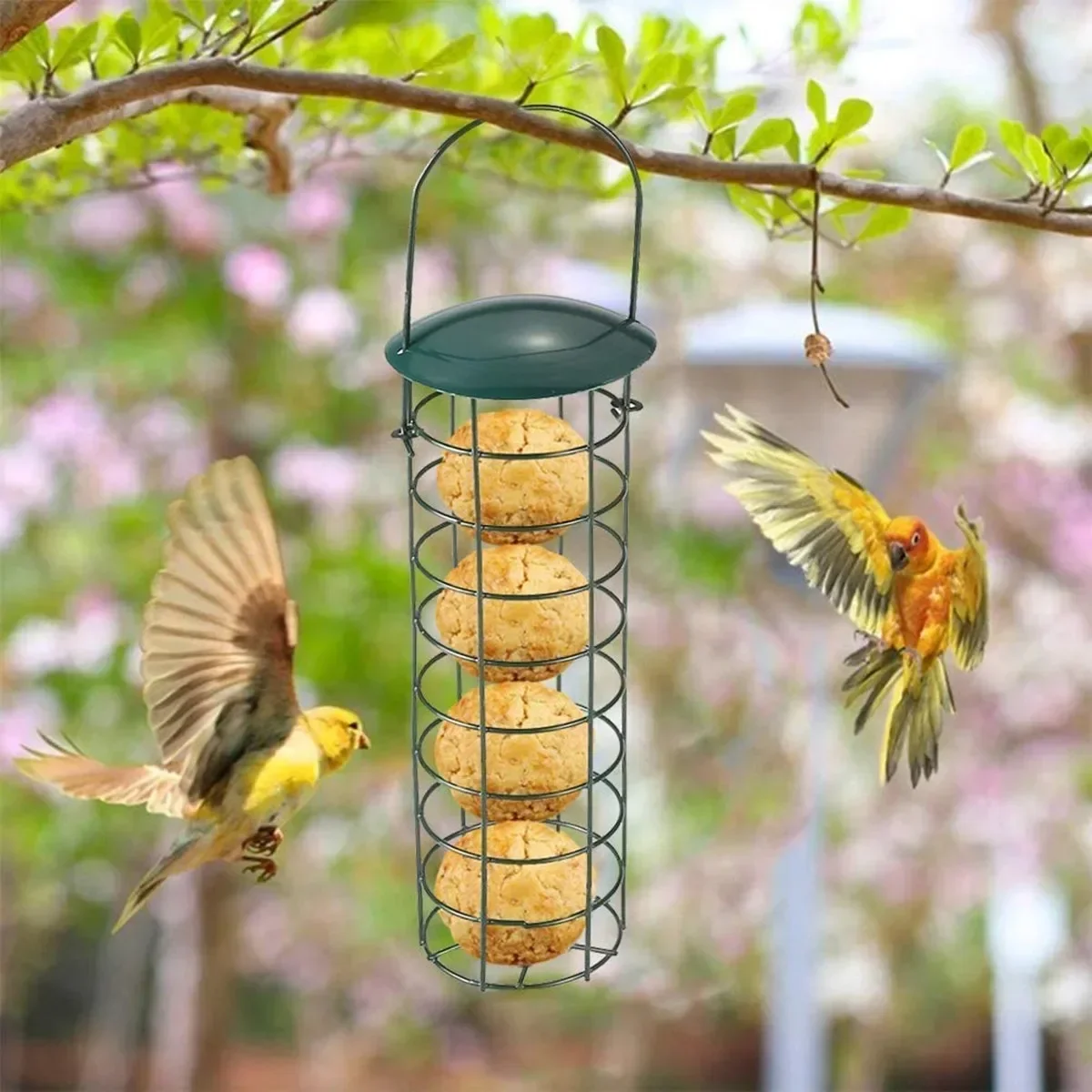 1pc Birds Grease Ball Holder Feeder Park Garden Pet Bird Supplies Iron Bird Feeder Outdoor Mesh Feeding Portable Wild Hanging - Image 4