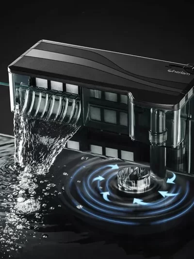 Aquarium Filter 3in1 Hang-On Filter Tank Surface Protein Skimmer Fish Tank Internal Filter Wall Mounted Fresh Water Oil Skimmer