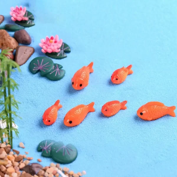 Gifts Aquarium Ornament DIY Accessories Lotus Flower,Leaf Goldfish Figurine Pond Scene Miniature Resin Crafts Fish Tank Decor - Image 3