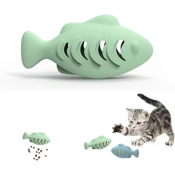 Interactive Cat Toy for Indoor Cats Food Dispenser Feeder Blue Treat & Catnip Stuffer Fun Engaging Pet Play - Image 5