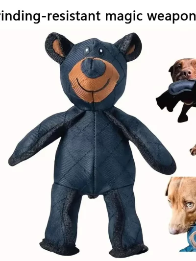 Teddy bear bite-resistant pet fun voice toys cats and dogs universal teeth grinding artifact must be kept pet happiness