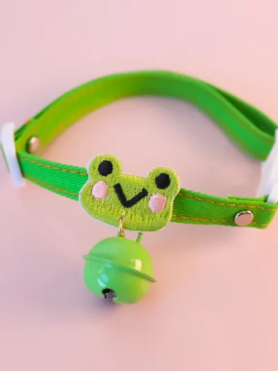 Super Cute Cotton Cat Collar Anti-choking Safety Buckle Adjustable Pet Collars Rabbit/frog/Panda Big Bells Cats Accessories