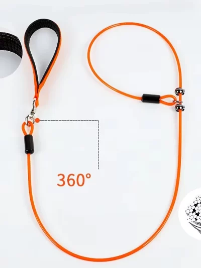 Dog Leash P Chain Steel Wire Leashes for Dog Walking Adjustable P Rope Comfortable Handle Dogs Leash Puppy Training Pet Supplies