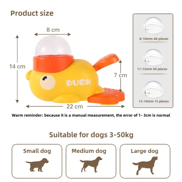 Yellow Duck Interactive Dog Food Dispenser Feeder for Cats Puzzle Durable Plastic Training Toys Cat Snack Feeding and Water Pet - Image 6