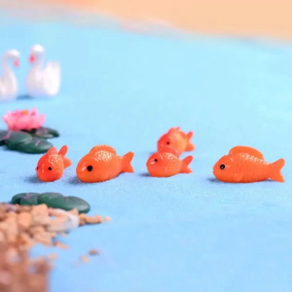Gifts Aquarium Ornament DIY Accessories Lotus Flower,Leaf Goldfish Figurine Pond Scene Miniature Resin Crafts Fish Tank Decor - Image 2