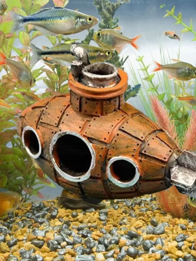 Aquarium Fish Tank Decorations Landscape Submarine Wreck Ship Vintage Resin Design Boat Aquarium Accessories Home Decorations