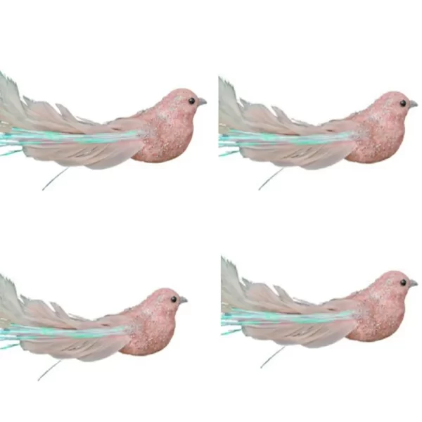 4 Pcs Cute With Clip Christmas Feather Bird Sparkling Vivid Simulation Bird Handmade Colorful Bird Ornaments Xmas Tree Decor - Image 9