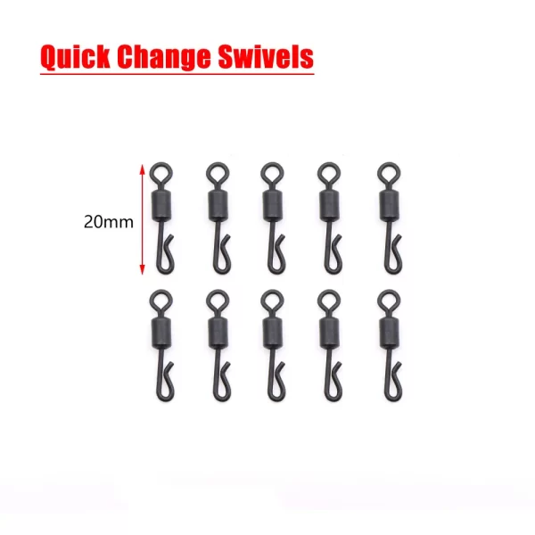 10 Set Carp Fishing Accessories Helicopter Hair Rig Tackle Kit Anti-tangle Sleeve QC Fishing Swivel Lead Clip For Fishing Tool - Image 4