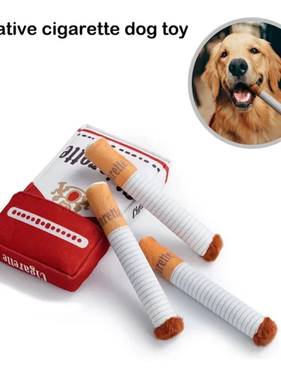 Creative Cigarette Interactive Giggles Dog Toys Funny Interactive Plush Dog Toys Funny Plush Chewing Toy Cigaret Box Pet Gifts