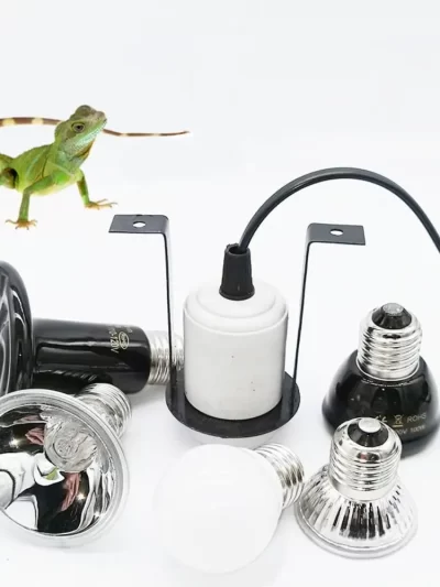 E26/E27 Reptile Ceramic Light Holder Timeable Energy Saving Reptile Lamp Holder Stand Lightweight Turtle Amphibian Lamp Holder