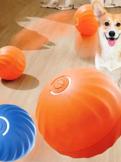 Pet Toy Ball Automatic Moving Dog Toy Ball Smart USB Jumping Rotating Interactive Dog Chew Toy Ball for Puppy Ball Toy