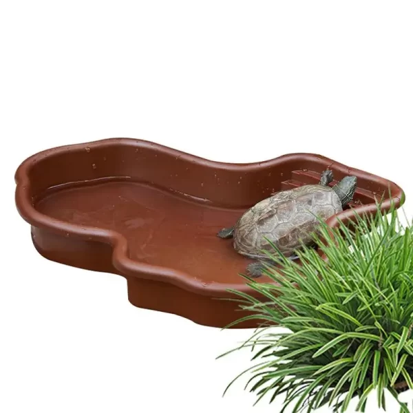 Turtle Feeding Dish Reptile Bathing Pool With Ramp And Basking terrace Aquarium Ornament For Turtle Bearded Dragon Gecko Yard - Image 4