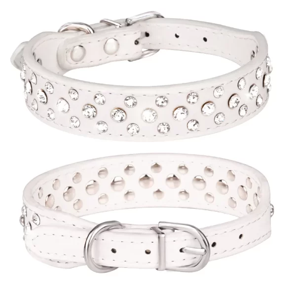 Pet collars for small dogs, pet collars, rhinestone PU collars for cats and dogs, adjustable to prevent pets from being lost - Image 8