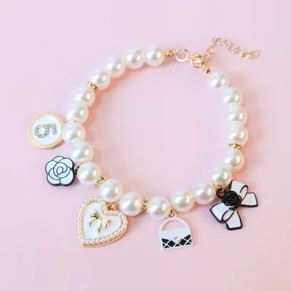 Pet Pearl Collar Little Cat Dog Love Pearl Necklace Cute Dog Jewelry Pet Accessories Puppy Necklace Bow Ties Dogs Pet Products - Image 6