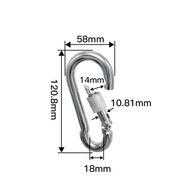 304 Stainless Steel Carabiners - Heavy Duty, Durable & Rust-Free Clips for Gym, Swing, Dog Leashes, Hammocks, Keychains - Image 9
