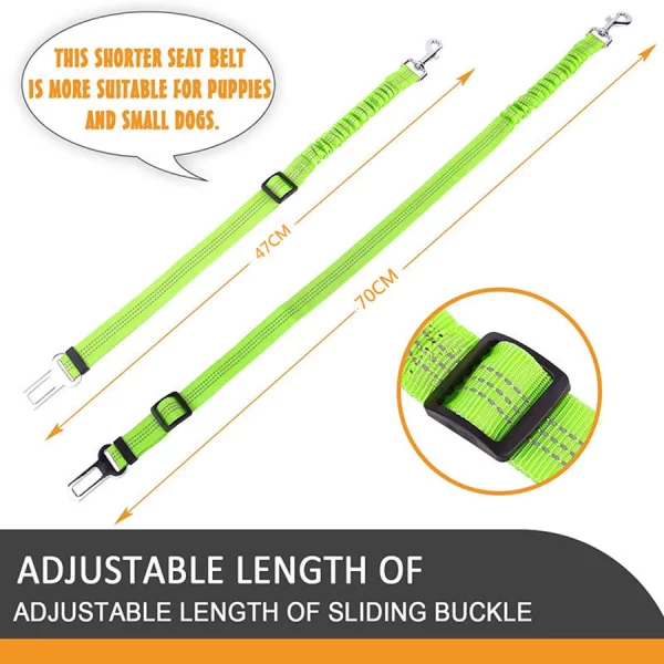 Pet supplies, car seat belts, dog leashes, retractable cushioning, elastic reflective safety ropes, dog leashes - Image 4