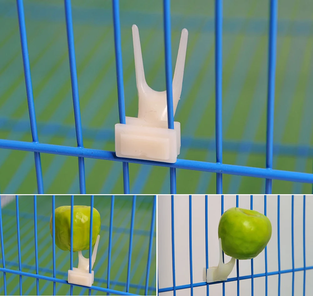 2 Pcs Bird Parrots Fruit Fork Bird Feeder Pet Bird Supplies Plastic Food Holder Feeding On Cage Convenient For Hamster Feeder - Image 3