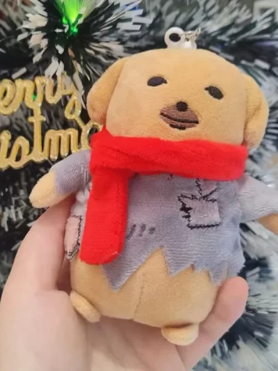 12cm Small Size Creative Adorable Puppy Pet Plush Keychain Poor Tired Dog Pendant Toys Dipping Sauce Puppy Soft