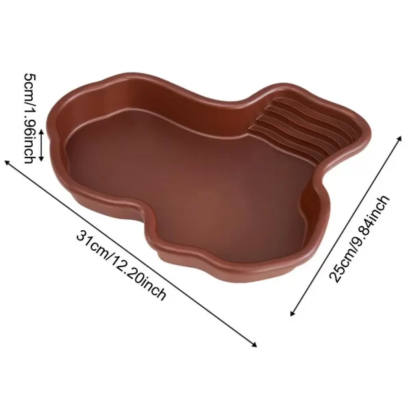 Turtle Feeding Dish Reptile Bathing Pool With Ramp And Basking terrace Aquarium Ornament For Turtle Bearded Dragon Gecko Yard - Image 7