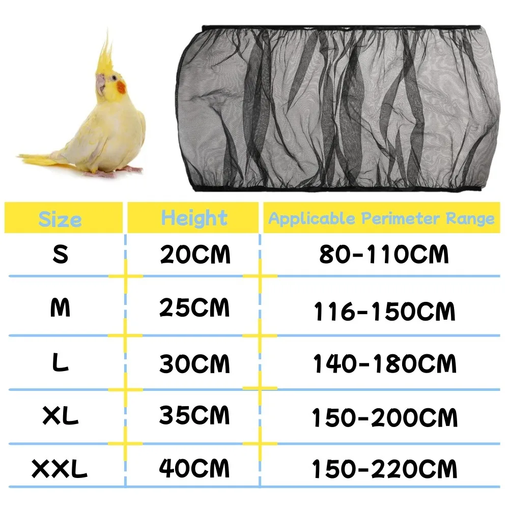 Mesh Birdcage Mesh Cover Easy To Clean Dustproof Breathable Mesh Protective Cover Birdcage Elastic Fabric Mesh Bird Accessories - Image 6