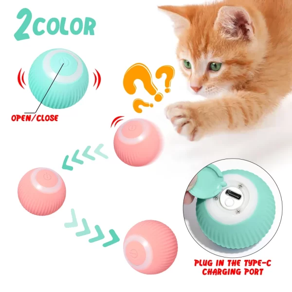 Smart Cat Toys Automatic Rolling Ball Interactive For Cats Training Self-moving Kitten Toys Electric Cat Toys Pet Accessories - Image 3