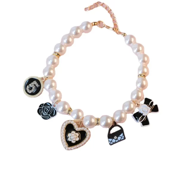 Pet Pearl Collar Little Cat Dog Love Pearl Necklace Cute Dog Jewelry Pet Accessories Puppy Necklace Bow Ties Dogs Pet Products - Image 5