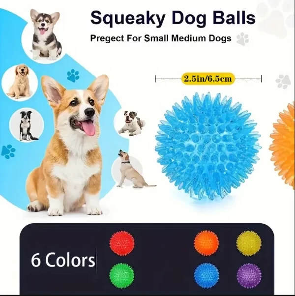 6pcs Ultimate pet Dog Toy Set Interactive Squeaky Balls for Dental Hygiene Training Safe BPA Free Ideal for Small Medium Puppy - Image 4