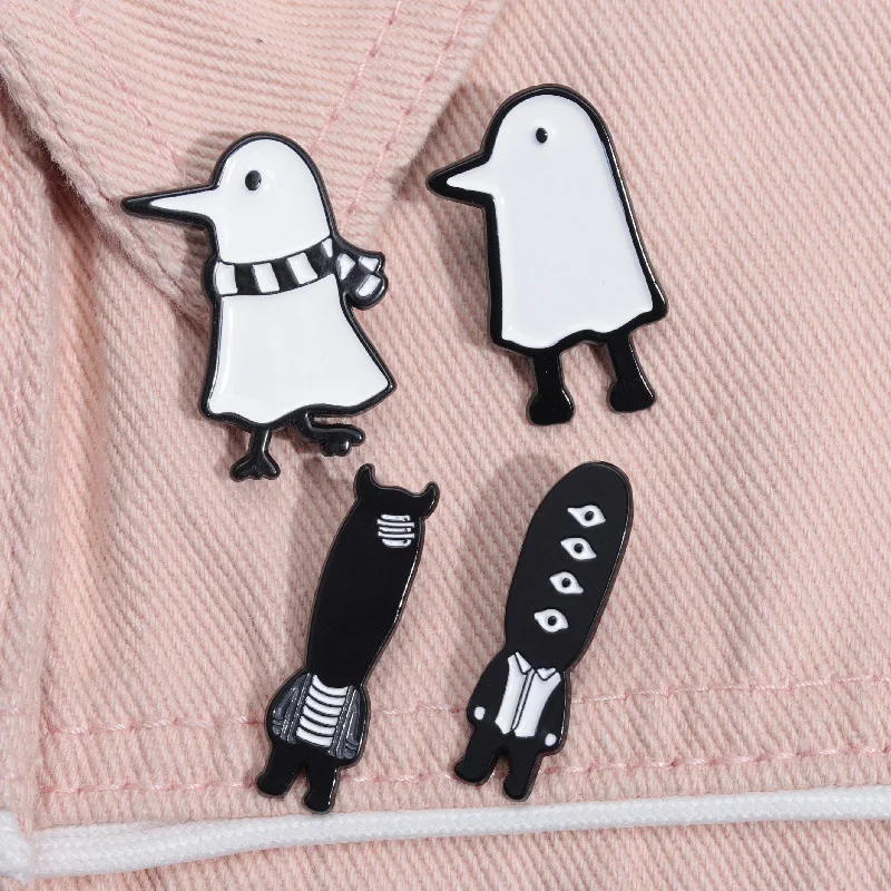 Animal Brooch Cute Funny White Bird Metal Badge Small Accessories Wholesale Decorative Brooches Cap Pin Bag Pins and Badges Hat - Image 14