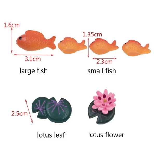 Gifts Aquarium Ornament DIY Accessories Lotus Flower,Leaf Goldfish Figurine Pond Scene Miniature Resin Crafts Fish Tank Decor - Image 6