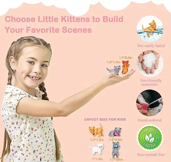 Children's Cat Toys Pretend Toys Cat Character Toy Set Children's Toys Interactive Cat Role Playing Realistic Cat Care Center - Image 5